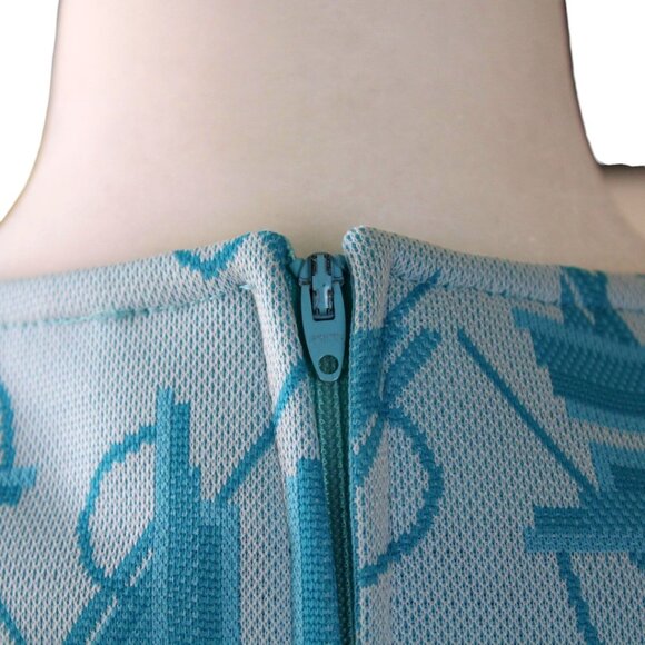 Vintage A-Line Dress Leo Danal Normie Hum Blue Sailboat Patterned Sleeveless D1 - Picture 5 of 7